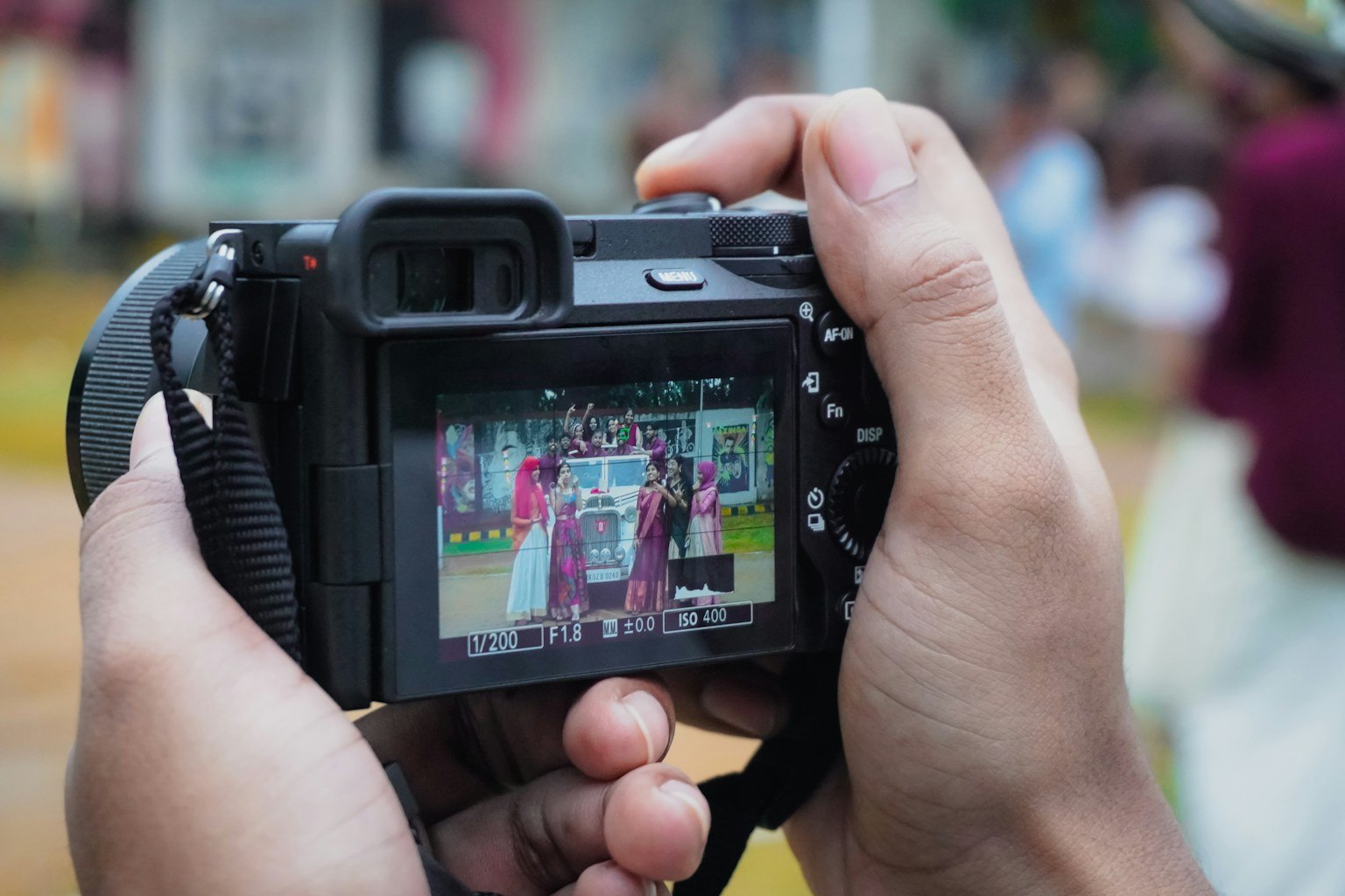 Professional wedding photography on a digital camera